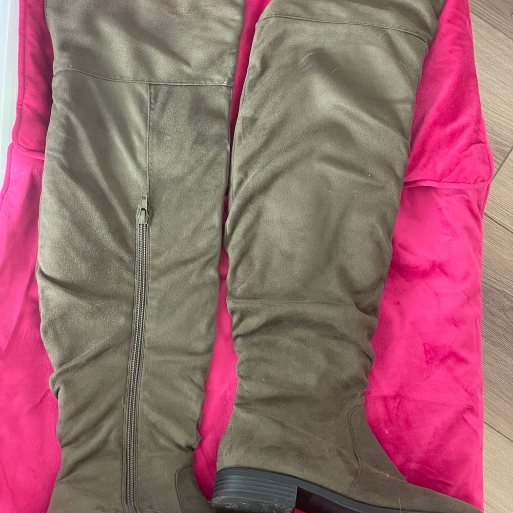 Bella Marie Green/Brownish tent Over the Knee Boots